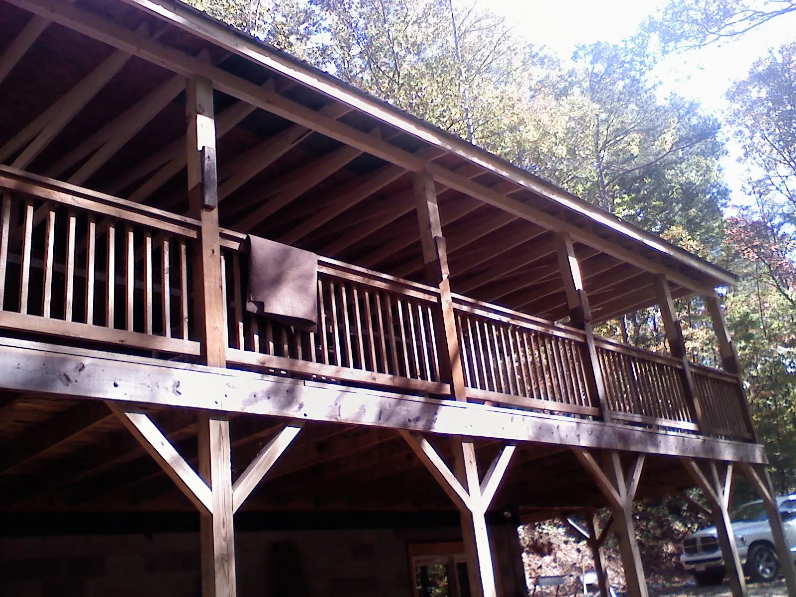 Timber framing under a new elevated porch and deck — Roof Leak Repair in Hogansville by Roofing Brothers